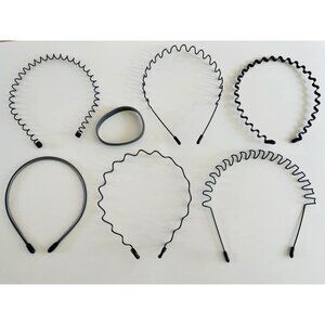 🆕Men A-New 6pcs Metal Fashion Unisex Wavy Outdoor Sport Simple Elastic Headband